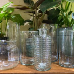 Vase cylindre transparent en verre