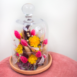 Cloche de fleurs séchées