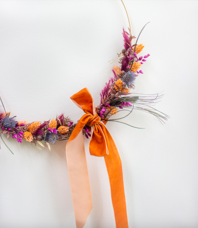 Couronne de fleurs séchées Couronne de fleurs séchées