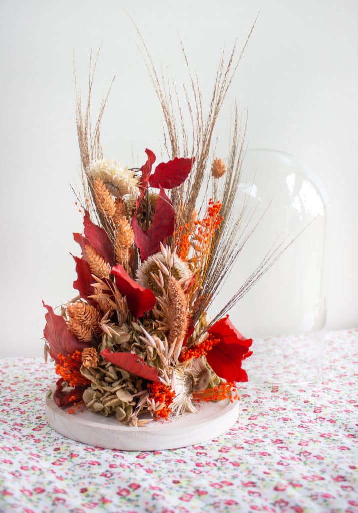Cloche fleurs séchées