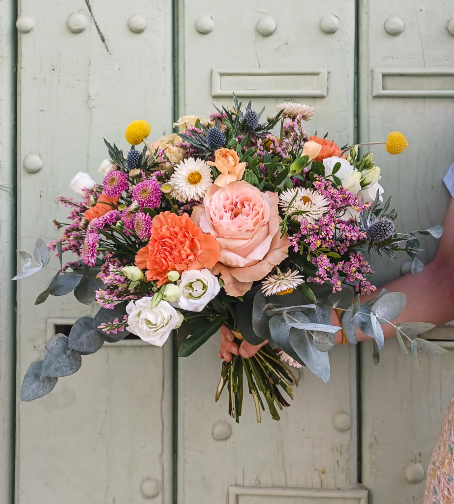 Bouquet de fleurs fraîches - Atelier Armelle Alleton, fleuriste au Mansremerciements Livraison Le Mans gratuite et envoi en France Chronopost