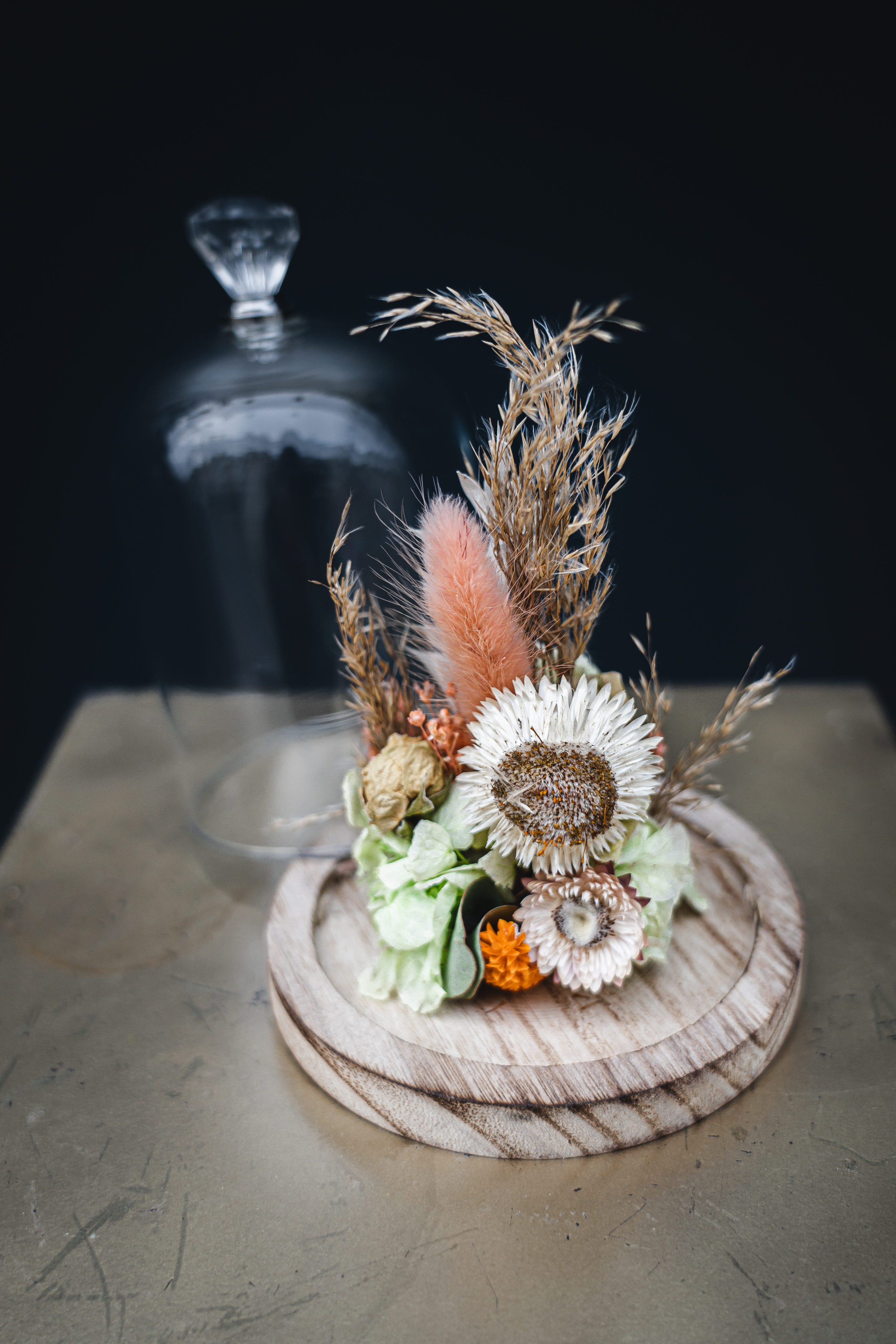 Cloche de fleurs séchées Cloche de fleurs séchées